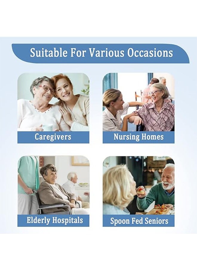 Adult The Eldly Bib with Snaps, Reusable Adult Bib for Eating, Washable Dining Bibs for Elderly, Clothing Protector for Elderly Men Women and Disabled