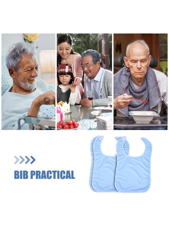 Adult The Eldly Bib with Snaps, Reusable Adult Bib for Eating, Washable Dining Bibs for Elderly, Clothing Protector for Elderly Men Women and Disabled