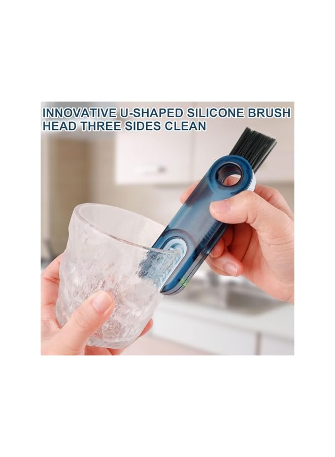 promass 3 in 1 Multifunctional Cleaning Brush, 3 in 1 Tiny Bottle Cup Lid Detail Brush Straw Cleaner Tools Multi-Functional Crevice Cleaning Brush, Multipurpose Bottle Gap Cleaner Brush (3Pcs) - Image 3