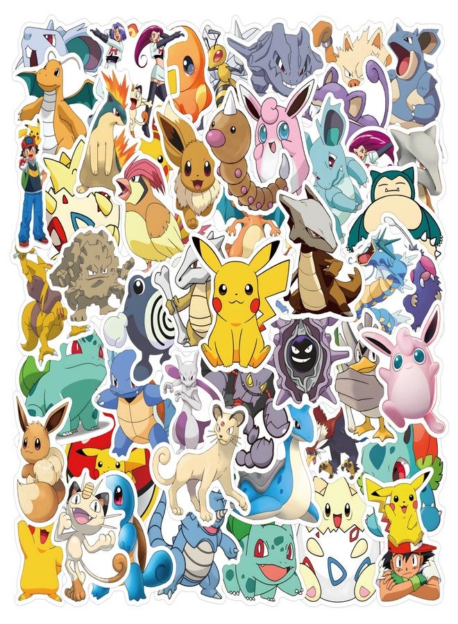 WANVAE 50pcs Cute Anime Cartoon Stickers for Teen Laptop, Cool Monster Waterproof Stickers for Adult Water Bottle, Phone, Computer, Cool Kids Skateboard, Bike, Luggage Graffiti Decal - Image 1