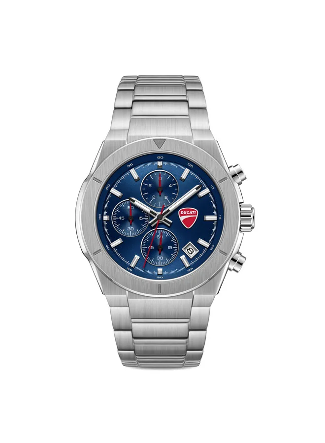 Ducati Frontier Blue Dial, Stainless Steel Bracelet, Chronograph Watch for Men, 43mm