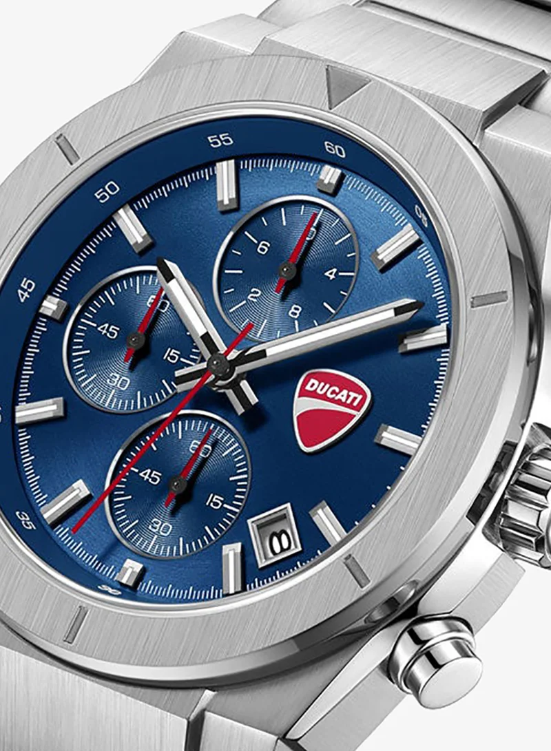 Ducati Blue Frontier Blue Dial, Stainless Steel Bracelet, Chronograph Watch for Men, 43mm for Men | Best Price UAE