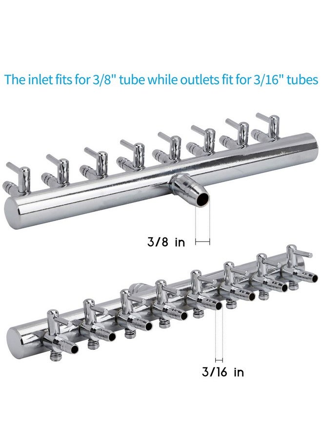 Pawfly Pawfly 8-Way Aquarium Air Flow Control Lever Valve Chromium Copper Distributor Fish Tank Splitter Pump Accessories  - Image 3