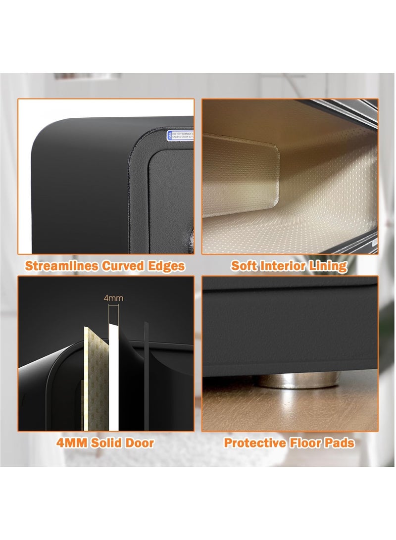 Rubik Wide Safe Box with Fingerprint Lock, A4 Document Size Biometric Safety Deposit Box for Money Documents Home Office RB23QCF (23x43x35cm) (mint) - Image 4