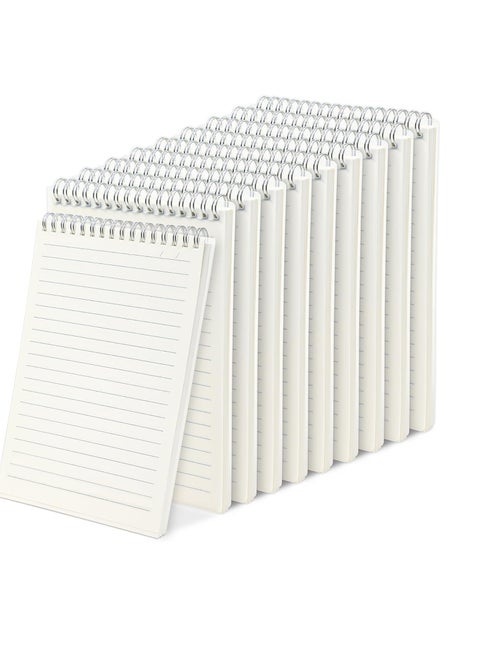 Lined Spiral Notebook 10 Pcs Top Spiral Notebook 8.5x11 A5 Size 80 Sheets White Paper with Line Steno Notebooks for Students School University Office Twin-Wire Binding