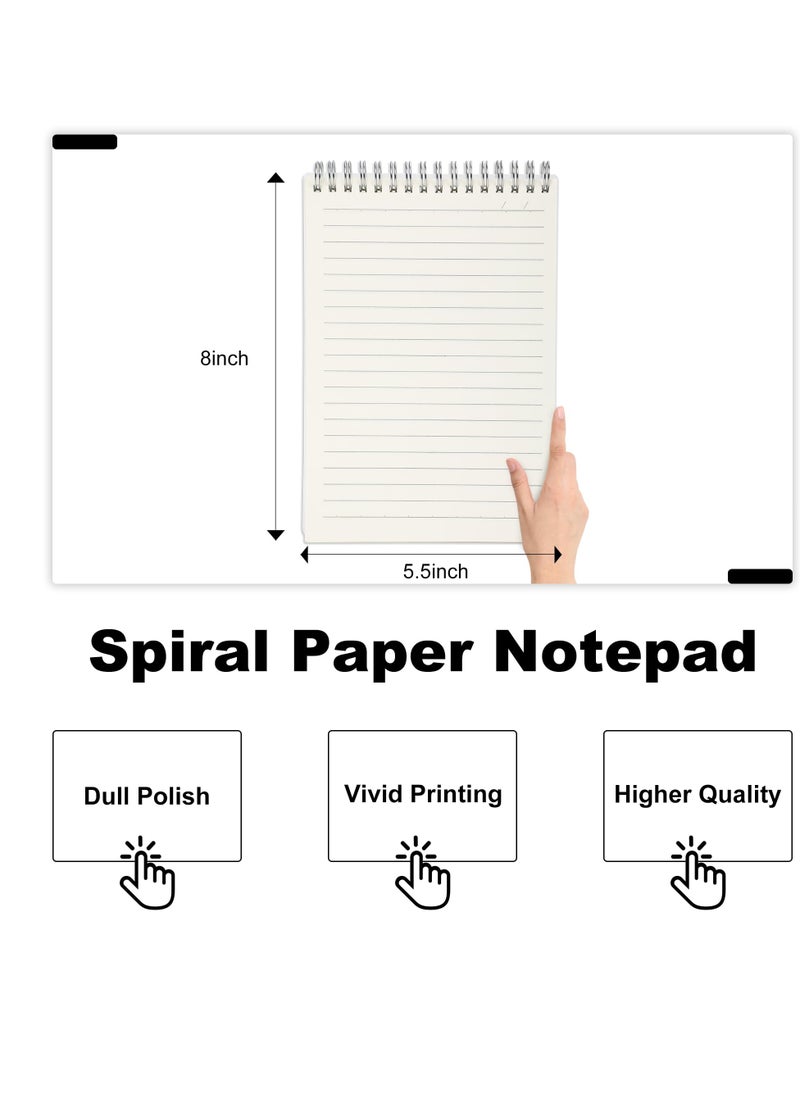 SYOSI - Lined Spiral Notebook 10 Pcs Top Spiral Notebook 8.5x11 A5 Size 80 Sheets White Paper with Line Steno Notebooks for Students School University Office Twin-Wire Binding - Image 1