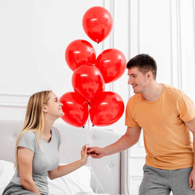 K.E.J. Red Balloons 12Inch, 100pcs Matte Latex Baloons, Party Ballons, globos rojos, Red Party Supplies, Birthday Balloon, 4th of July Balloons, Christmas Decorations, Bridal Shower Ideas, Valentines Decor - Image 5