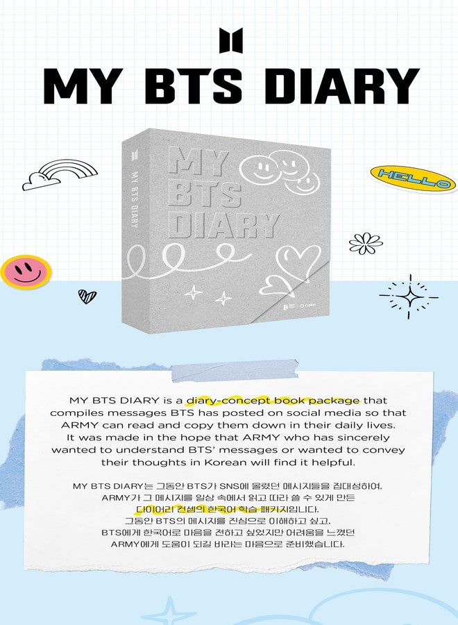 CAKE My BTS Diary - Truly Understanding BTS' Korean Messages, Official BTS Merchandise, BTS Journal Concept Book Package, Learn Korean Slang & Buzzwords, Basic to Intermediate Level, Perfect Gift for Army - Image 2