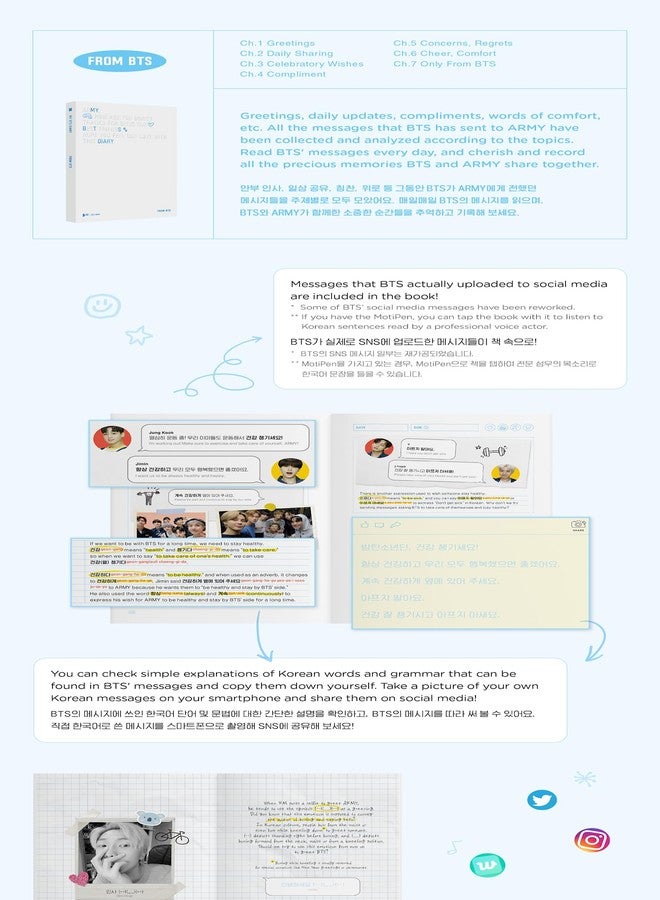 CAKE My BTS Diary - Truly Understanding BTS' Korean Messages, Official BTS Merchandise, BTS Journal Concept Book Package, Learn Korean Slang & Buzzwords, Basic to Intermediate Level, Perfect Gift for Army - Image 5