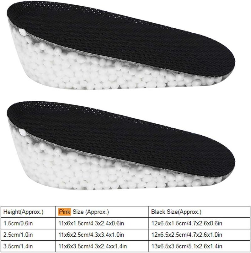 كلاراكو نعال داخلية لزيادة الطول، زوج واحد من النعال الداخلية لزيادة الطول مليئة بكرات إسفنجية من مادة TPU، نعال داخلية مصممة لامتصاص الصدمات، مناسبة للرجال والنساء (3.5 سم B) - Image 4