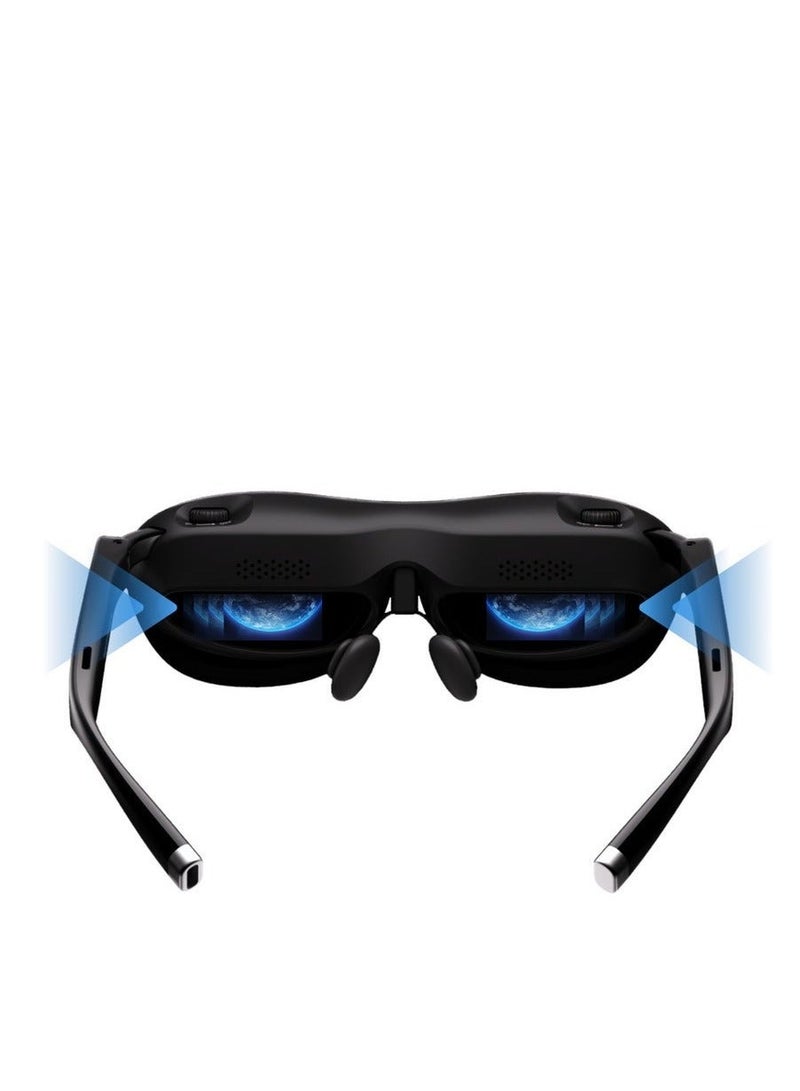 صخور دولفين كونكت, نظارات Rokid Max 2 للواقع المعزز AR باللون الأسود, شاشة Micro-OLED بحجم 215 بوصة, مجال رؤية 50°, سطوع 600 نيت, متوافقة مع الهاتف الذكي وSteam Deck وROG والمزيد, شاشة قابلة للارتداء غامرة للألعاب والترفيه. - Image 3