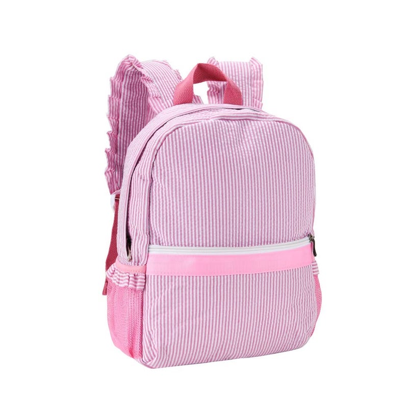 ONGLYP Lightweight Toddler Backpack for GirlsSeersucker Preschool Bookbag for KidsCute Pleated Children Kindergarten BackpackSMALL Pink Small - Image 2