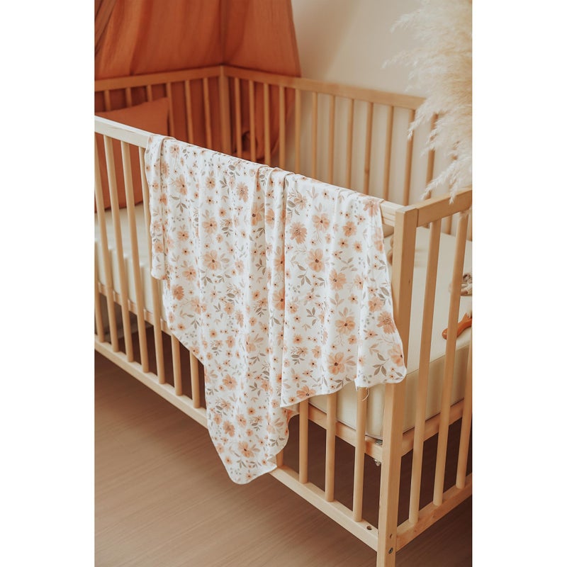 Konssy Baby Girl Newborn Receiving Blanket with Matching Headband and Beanie Set Baby Swaddle Nursery Swaddle Wrap - Image 5