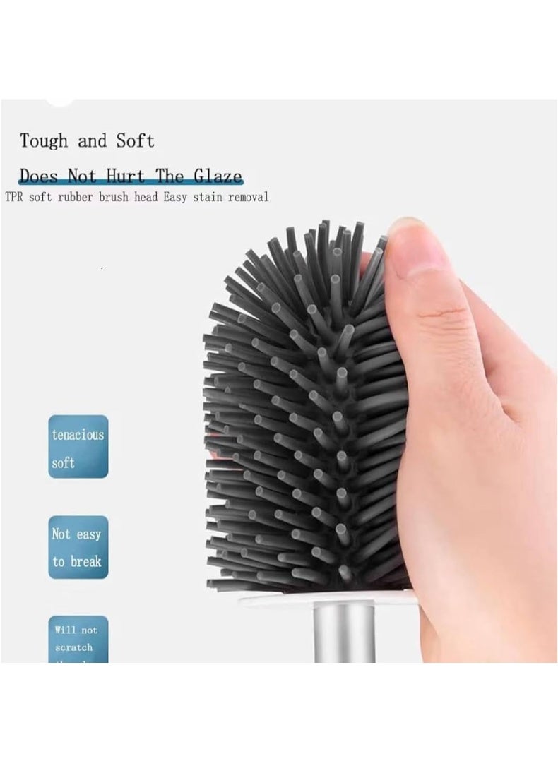Flexible cleaning and organizing brush with a dry holder and wall-mounted organizer with a stylish geometric design for organized bathroom spaces. - Image 3