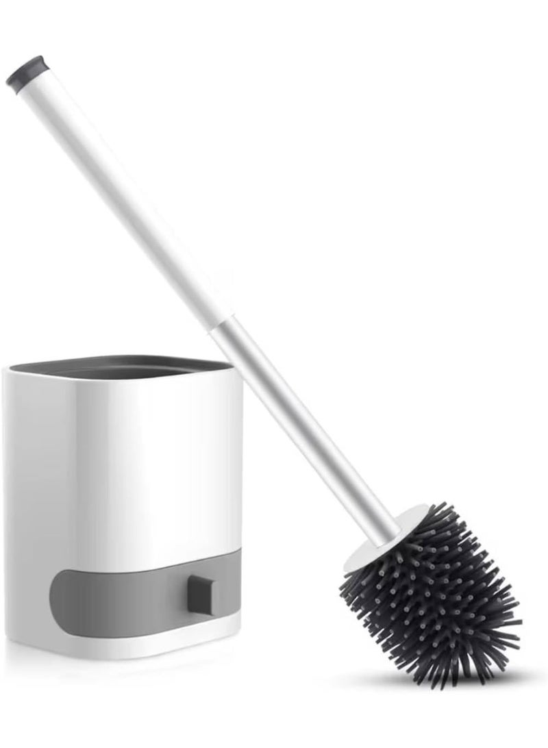 Flexible cleaning and organizing brush with a dry holder and wall-mounted organizer with a stylish geometric design for organized bathroom spaces. - Image 4