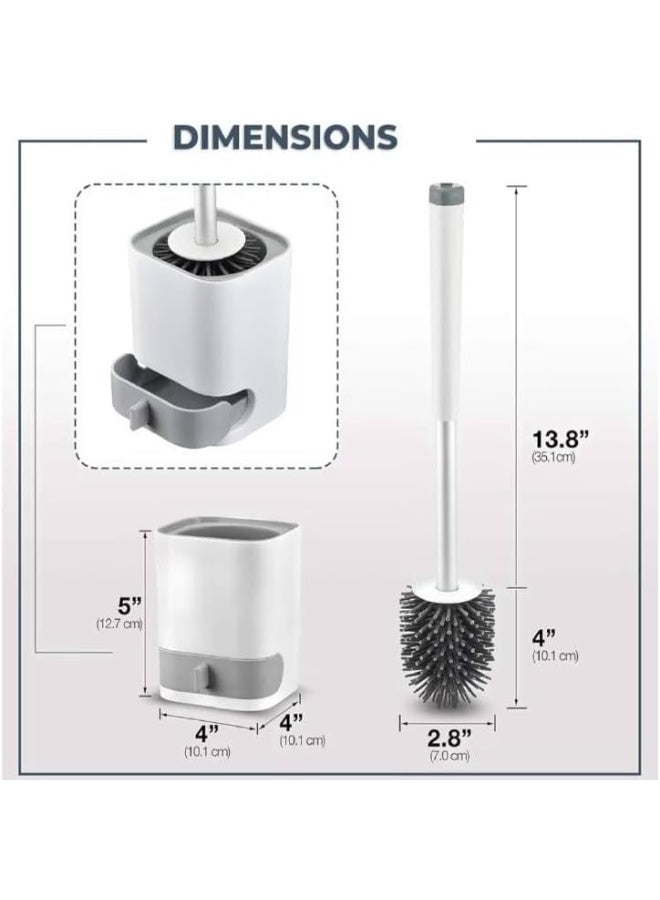 Flexible cleaning and organizing brush with a dry holder and wall-mounted organizer with a stylish geometric design for organized bathroom spaces. - Image 2