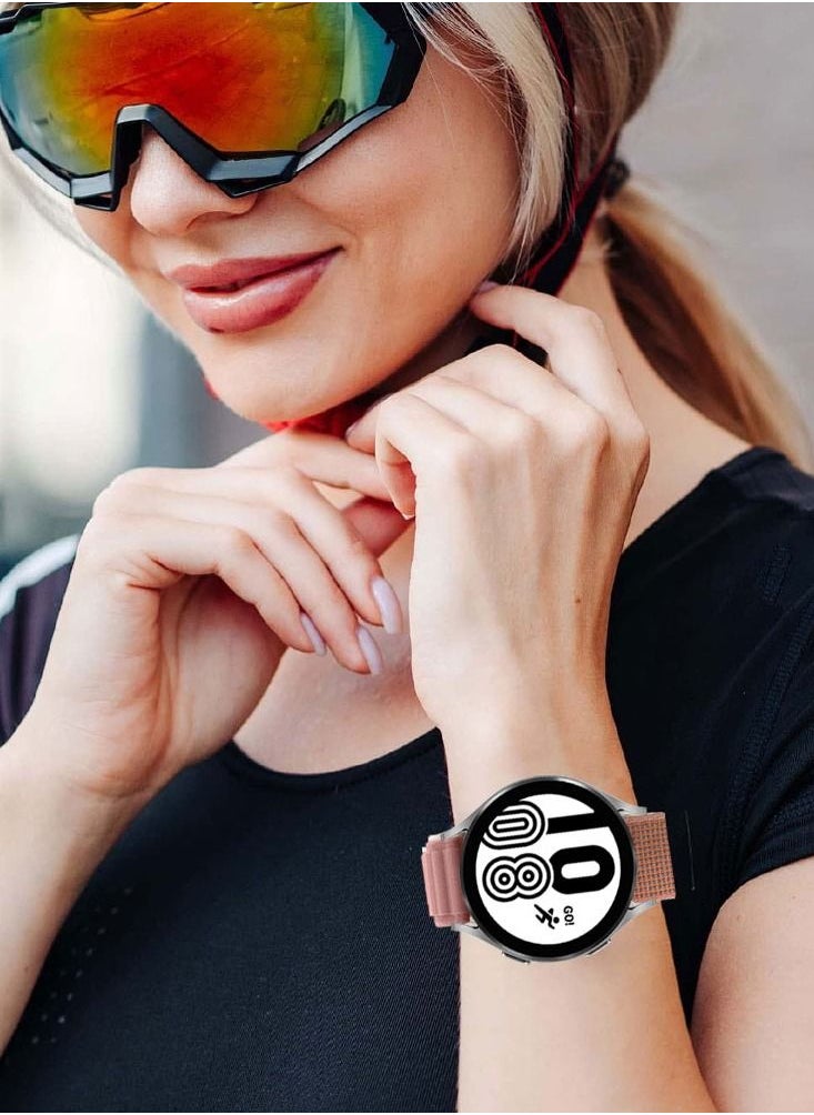 CATANES Alpine Loop Band 20mm Nylon Woven Sport Watch Strap Compatible with Galaxy Watch5 Pro/Galaxy Watch5/Galaxy Watch4/Galaxy Watch4 Classic/Galaxy Watch3/ Galaxy Watch Active 2/Galaxy Watch Active Pink  - Image 5