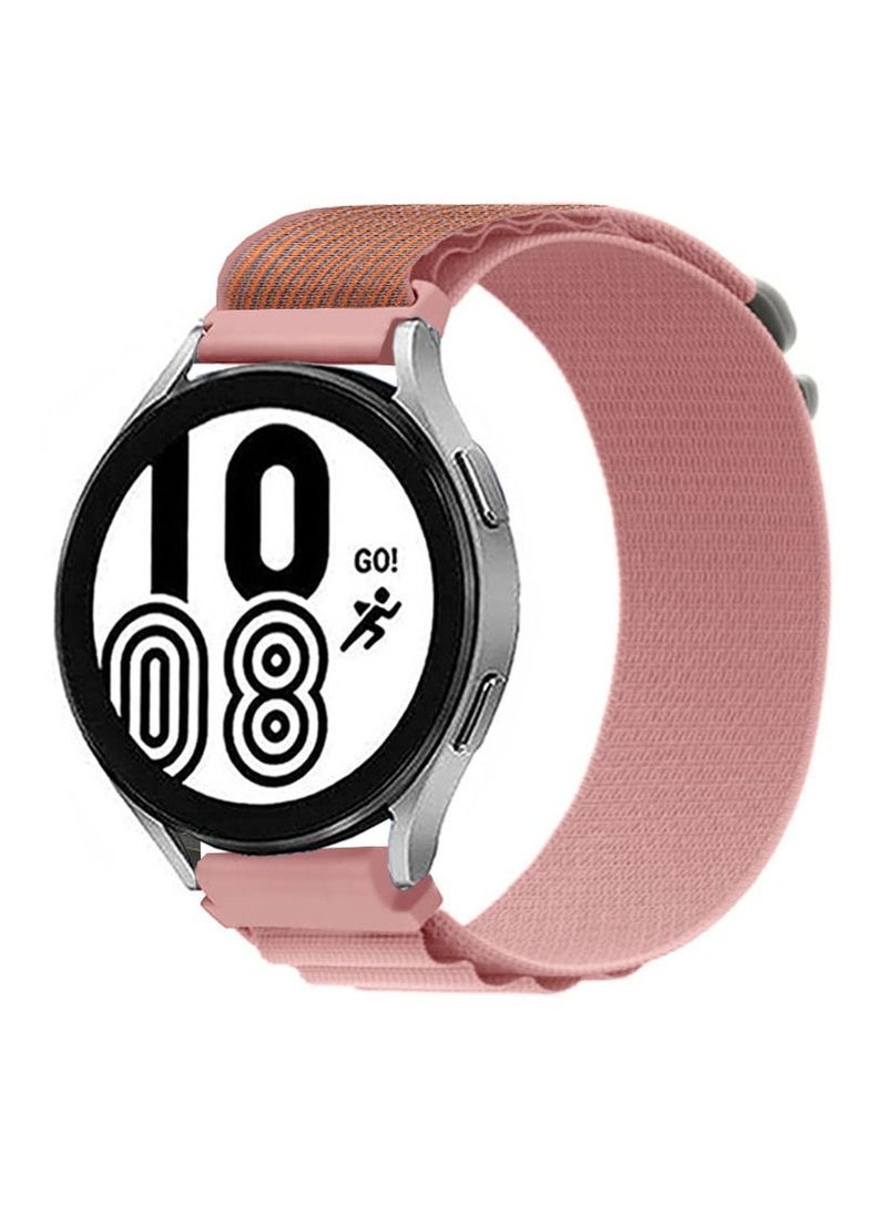 CATANES Alpine Loop Band 20mm Nylon Woven Sport Watch Strap Compatible with Galaxy Watch5 Pro/Galaxy Watch5/Galaxy Watch4/Galaxy Watch4 Classic/Galaxy Watch3/ Galaxy Watch Active 2/Galaxy Watch Active Pink  - Image 1