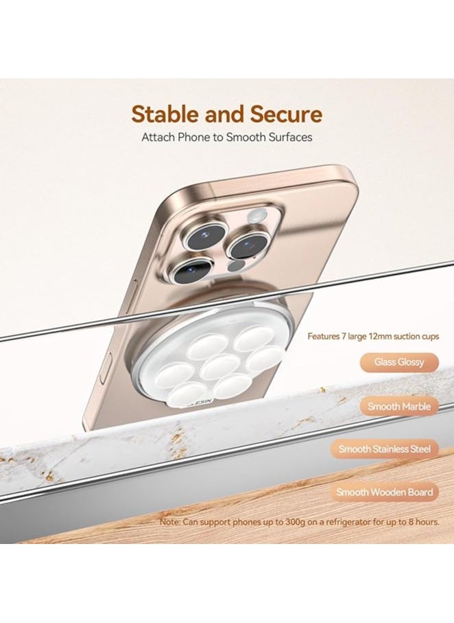 تيليسن حامل هاتف مغناطيسي TELESIN° مع قاعدة شفط – متوافق مع iPhone وAndroid وMagSafe، مزود بمرآة تجميل  - Image 4