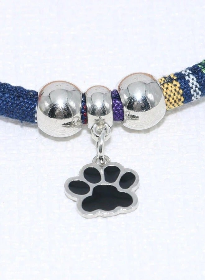 طوق قطة لطيف مع قلادة على شكل اقدام القطط حجم قابل للتعديل مضاد للاختناق، مناسب للقطط والحيوانات الأليفة الصغيرة الأخرى - Image 3