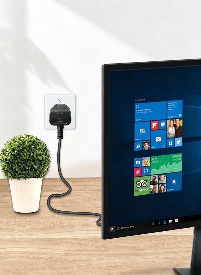 انسجام 3 متر  قدم كابل طاقة شاشة (UK) لتلفزيون سامسونج، ديل، سوني، إتش بي LED/LCD الذكي - Image 4