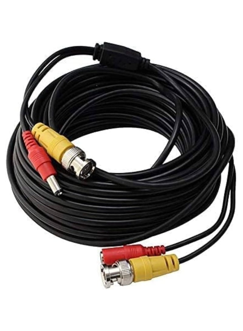 Wired CCTV Camera and DVR Cable – 15 Meter, Black – High-Quality Video Transmission Cable