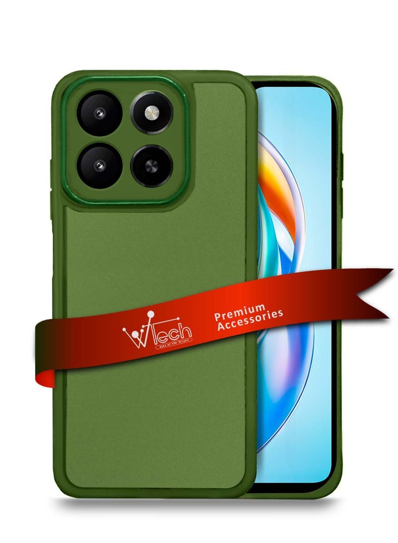 دبليو تيك Honor X5b 4G 2024 هاتف ناعم شفاف TPU سيليكون فائق النحافة أنيق مطلي بالكهرباء كاميرا الحدود الخلفية غطاء القضية - زيتوني - Image 1