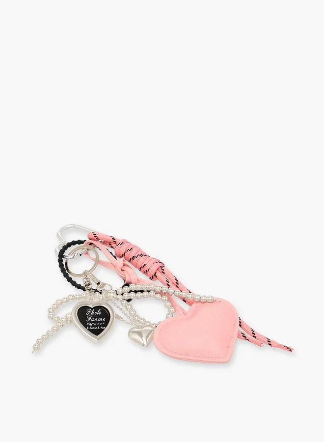 Flora Bella By Shoexpress PINK Heart Charm Keychain for Women | Best Price UAE