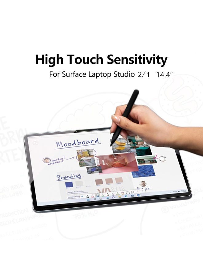 Megoo [3 Pack Surface Laptop Studio 2/1 Screen Protector 14.4'', 9H Hardness/Scratch Resistant/Easy Installation Tempered Glass,Compatible with Surface Slim Pen 2 and Case Friendly - Image 4