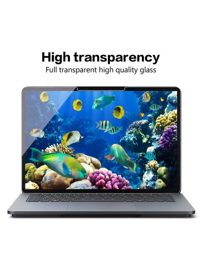 Megoo [3 Pack Surface Laptop Studio 2/1 Screen Protector 14.4'', 9H Hardness/Scratch Resistant/Easy Installation Tempered Glass,Compatible with Surface Slim Pen 2 and Case Friendly - Image 5