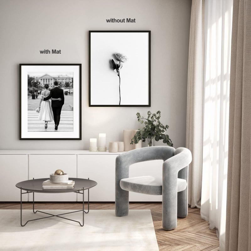 Yaetm 20x24 Black Wood Picture Frame with Mat for 16x20 Set of 2, Solid Wood Frame for Photos, Posters & Art Prints, Horizontal and Vertical Wall Mount (2 pack, Anthracite Black) - Image 4