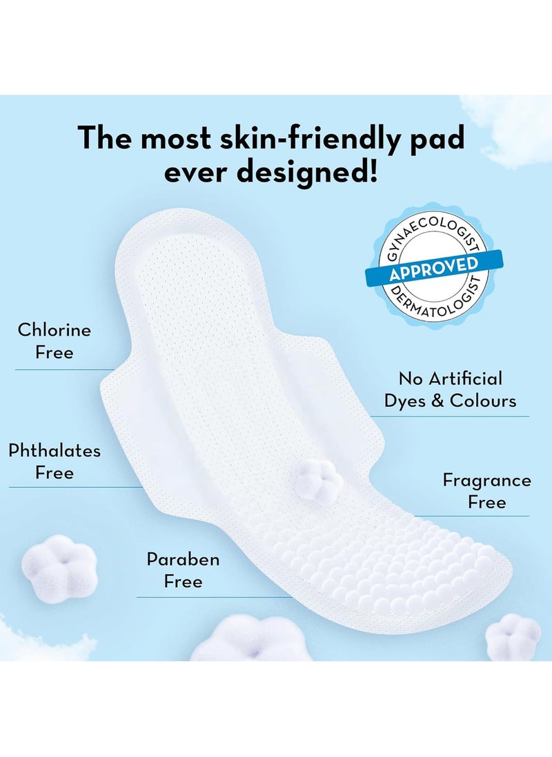 Plush Plush Ultra-Thin Sanitary Pads For Women, 12 XL Natural Cotton Sanitary Napkins | Super Absorbent 12 Medium Flow XL + 2 Panty Liners For Rash Free Periods | Pure U.S. Cotton Pads With Disposable Pouch  - Image 4