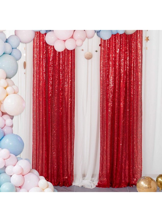 ShinyBeauty Sequin Backdrop Curtain 2 Panels 2Ftx8Ft Photo Background Glitter Photography Back Drop Cover Wedding Decorations 190417S  - Image 2