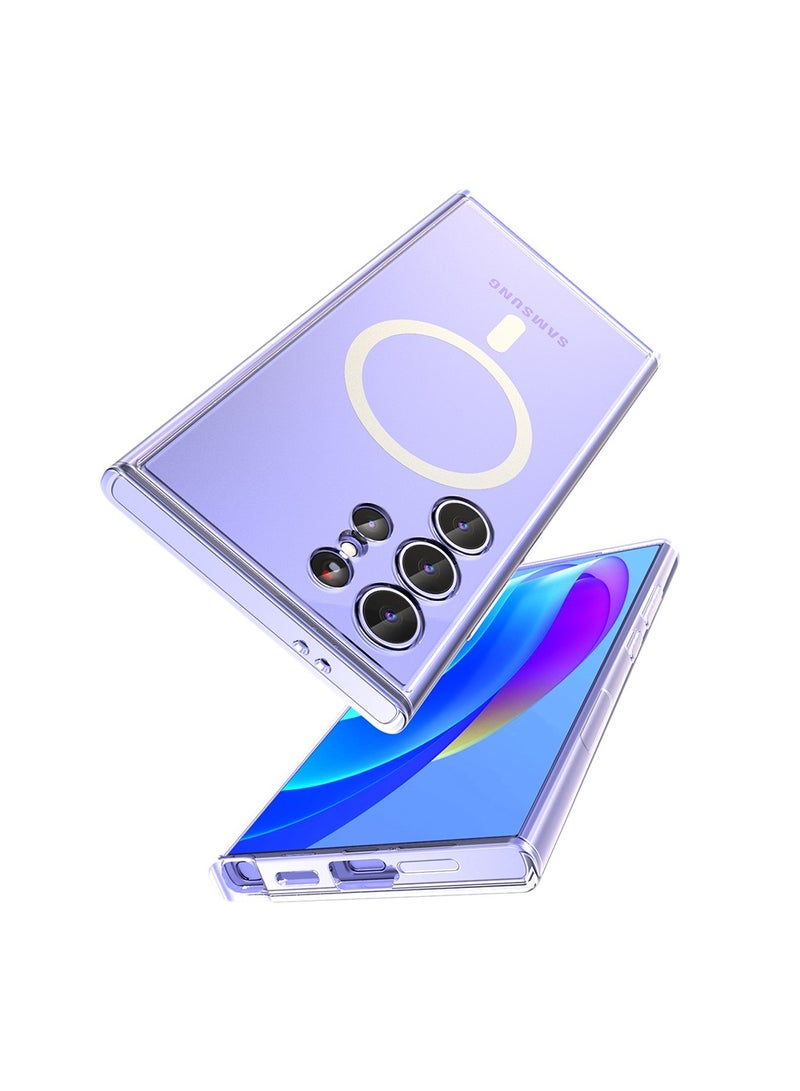 Samsung Galaxy S24 Ultra Magsafe Case, Support Wireless Charging Slim Thin Magnetic Cover Anti Scratch Shockproof Hard Transparent Phone Case, Compatible with Samsung Gakaxy S24 Ultra 6.8 Inch