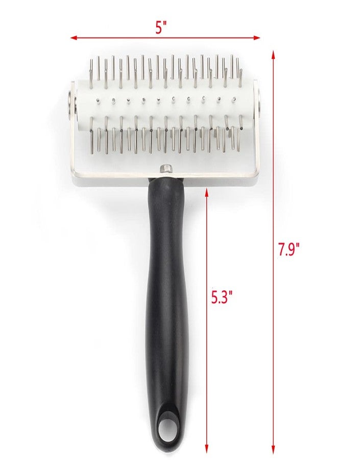 EVNSIX Pizza Dough Docker - EVNSIX Pastry Docker Roller with Stainless Steel Spikes for Homemade Baking Cake crackers Pie Hole Maker,Prevent Dough from Blistering,Commercial Kitchen Pizza Making Accessories - Image 2