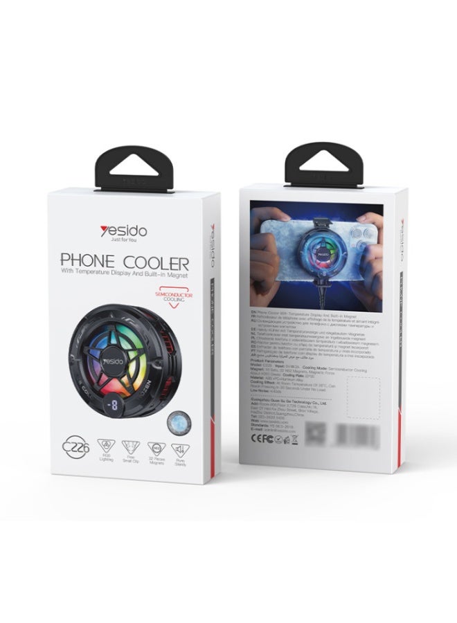 Yesido C226 Semiconductor Refrigeration Fast Cooling With LED Status Display Magnetic Mobile Phone Cooler - Image 2