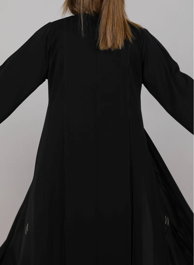 MSquare Fashion MSquare Fashion Black  Embroidered Abaya With Headscarf