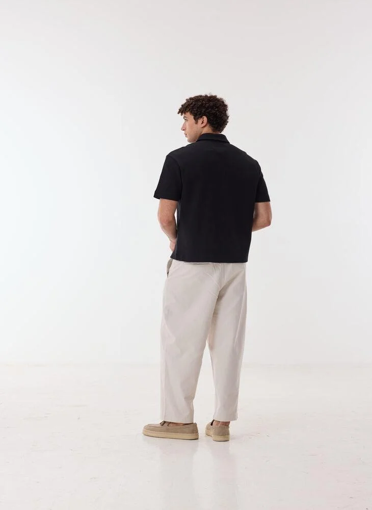 Ashita Fernandes  Malvior Men’s White Relaxed Fit Pants – Cotton Blend Solid Full Length Trousers | Lightweight Smart Casual Waist Button Pants for Men | Best Price UAE