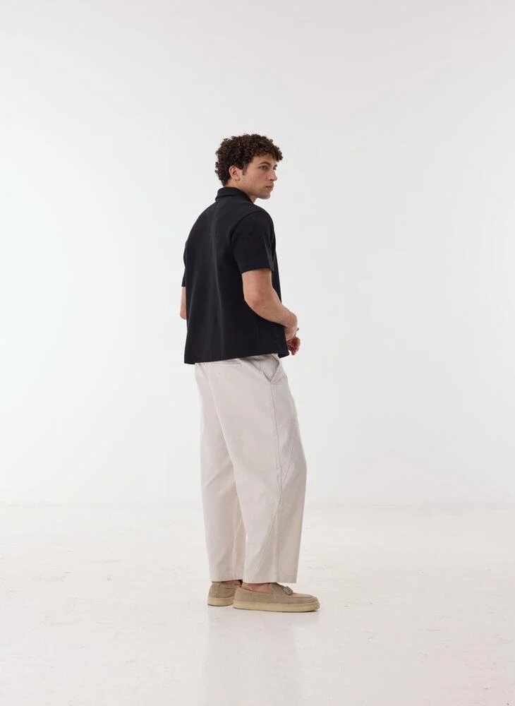 Ashita Fernandes  Malvior Men’s White Relaxed Fit Pants – Cotton Blend Solid Full Length Trousers | Lightweight Smart Casual Waist Button Pants for Men | Best Price UAE