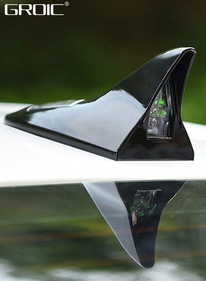 GROIC Shark Fin Antenna,Solar Power Shark Fin 8 LED Warning Light Shark Fin Antenna Cover for Car Decoration & Enhance The Signal  - Image 3