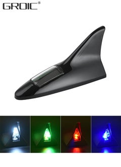GROIC Shark Fin Antenna,Solar Power Shark Fin 8 LED Warning Light Shark Fin Antenna Cover for Car Decoration & Enhance The Signal  - Image 1