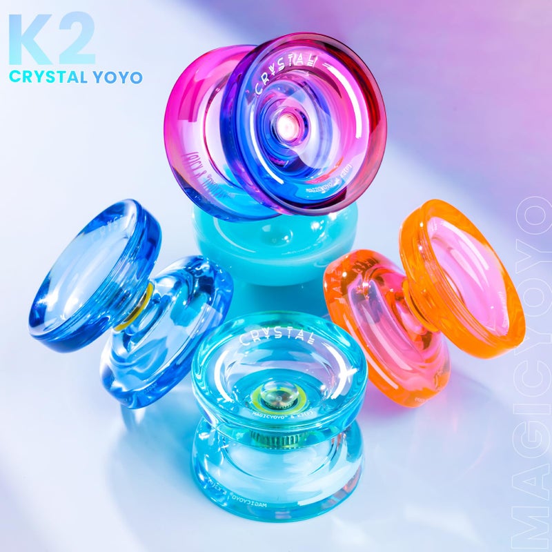 MAGICYOYO K2 Responsive Yoyo for Kids, Professional Yo Yo for Beginner, Dual Purpose Yo-yo Replacement Unresponsive Bearing for Adults/Advanced with 6 Yoyo Strings+Bag+Bearing Remover (Sky Blue) - Image 2