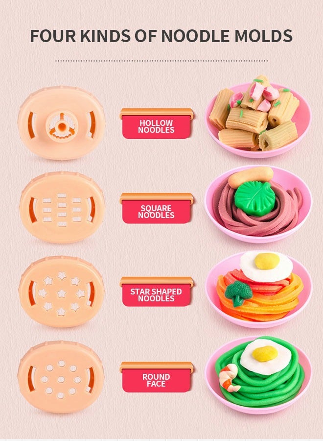 GROIC مجموعة أدوات العجين للأطفال، أدوات العجين الطيني، ألعاب المعكرونة الإبداعية للمطبخ وآلة صنع الآيس كريم، مجموعة العجين متعددة الألوان، ملحقات العجين النمذجة - Image 2
