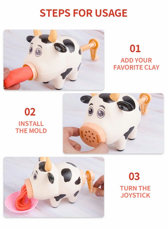 GROIC مجموعة أدوات العجين للأطفال، أدوات العجين الطيني، ألعاب المعكرونة الإبداعية للمطبخ وآلة صنع الآيس كريم، مجموعة العجين متعددة الألوان، ملحقات العجين النمذجة - Image 3