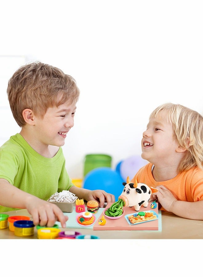 GROIC مجموعة أدوات العجين للأطفال، أدوات العجين الطيني، ألعاب المعكرونة الإبداعية للمطبخ وآلة صنع الآيس كريم، مجموعة العجين متعددة الألوان، ملحقات العجين النمذجة - Image 5