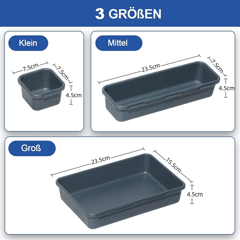 Styxon Interlocking Desk (32 PCS) Drawer Organizer Separators for Kitchen, Bathroom, Makeup, Office | Black - Image 3