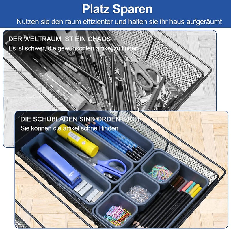 Styxon Interlocking Desk (32 PCS) Drawer Organizer Separators for Kitchen, Bathroom, Makeup, Office | Black - Image 2