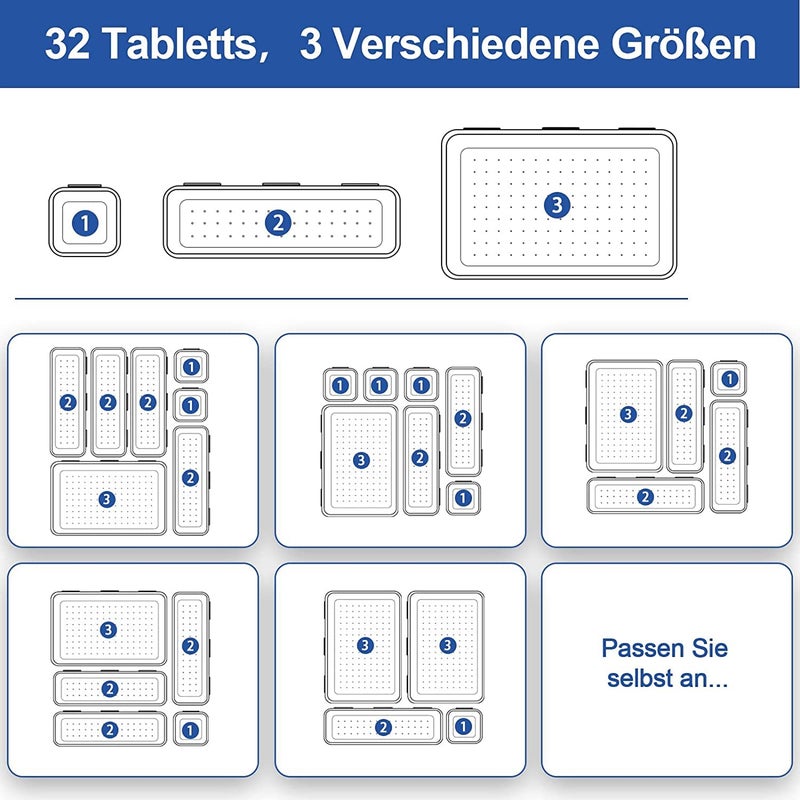 Styxon Interlocking Desk (32 PCS) Drawer Organizer Separators for Kitchen, Bathroom, Makeup, Office | Black - Image 5