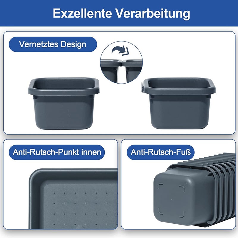 Styxon Interlocking Desk (32 PCS) Drawer Organizer Separators for Kitchen, Bathroom, Makeup, Office | Black - Image 4