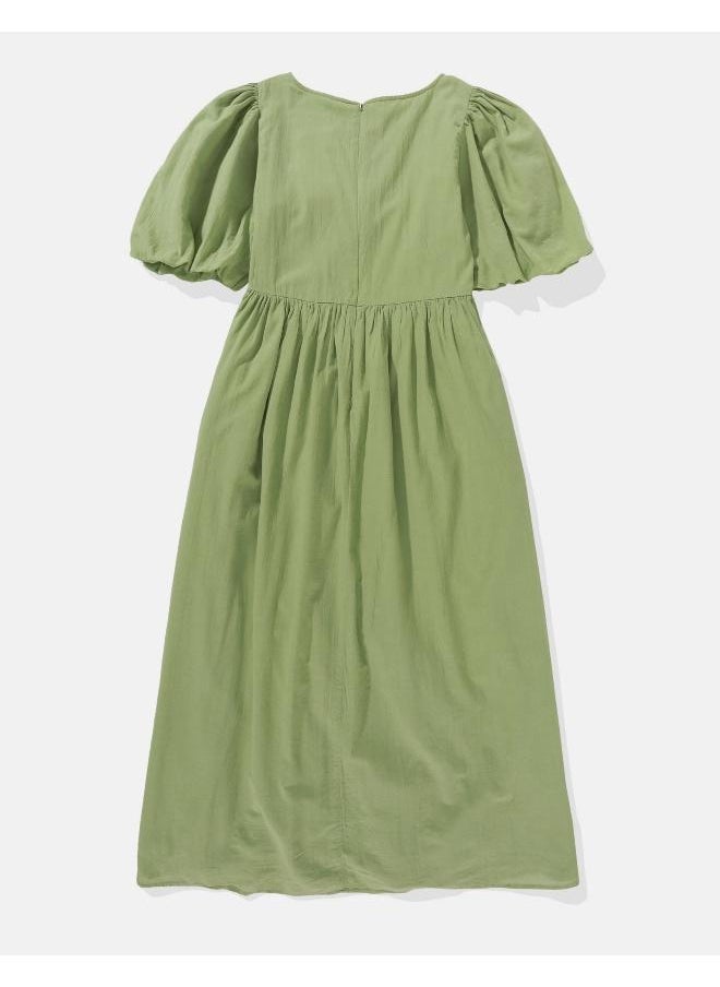 American Eagle AE Puff Sleeve Drop Waist Maxi Dress  - Image 4